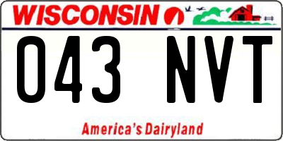 WI license plate 043NVT