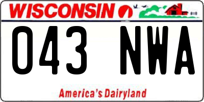 WI license plate 043NWA