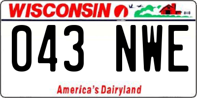 WI license plate 043NWE