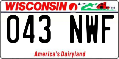 WI license plate 043NWF