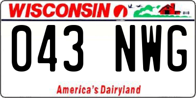 WI license plate 043NWG