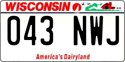 WI license plate 043NWJ
