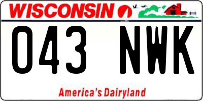 WI license plate 043NWK
