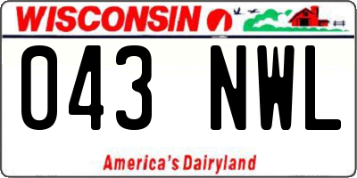 WI license plate 043NWL