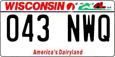 WI license plate 043NWQ