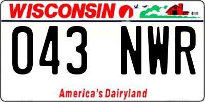 WI license plate 043NWR