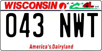 WI license plate 043NWT