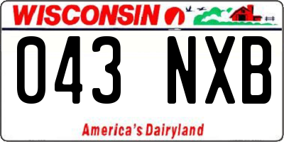 WI license plate 043NXB