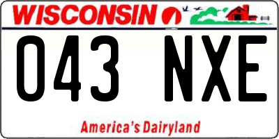 WI license plate 043NXE