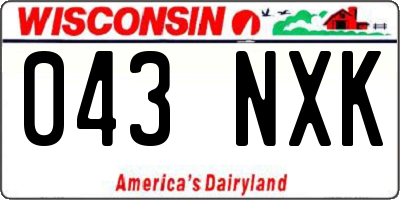 WI license plate 043NXK
