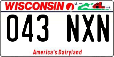 WI license plate 043NXN