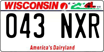 WI license plate 043NXR