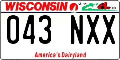 WI license plate 043NXX