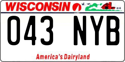 WI license plate 043NYB