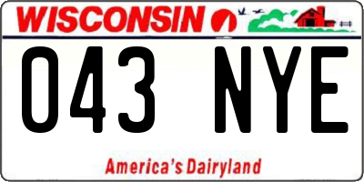 WI license plate 043NYE