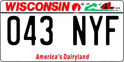 WI license plate 043NYF