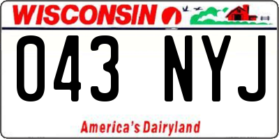 WI license plate 043NYJ