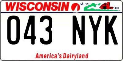 WI license plate 043NYK