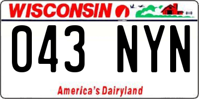 WI license plate 043NYN