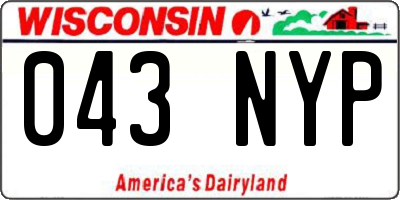WI license plate 043NYP