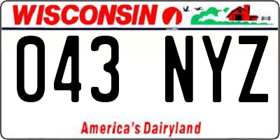 WI license plate 043NYZ