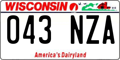 WI license plate 043NZA