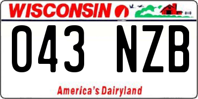 WI license plate 043NZB