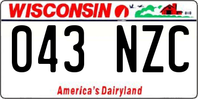 WI license plate 043NZC