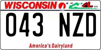 WI license plate 043NZD