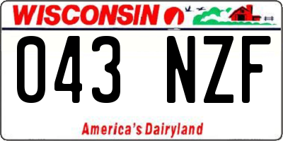 WI license plate 043NZF