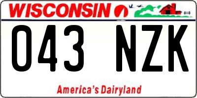 WI license plate 043NZK