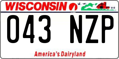 WI license plate 043NZP