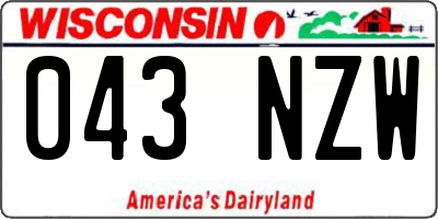 WI license plate 043NZW
