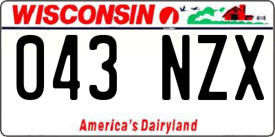 WI license plate 043NZX