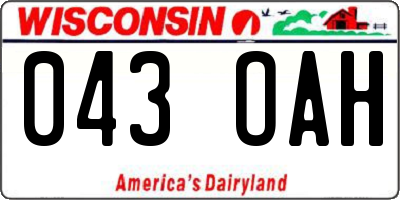 WI license plate 043OAH