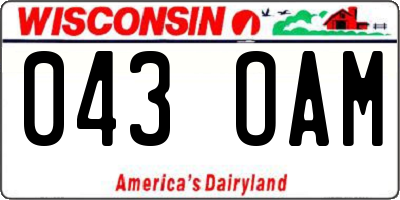 WI license plate 043OAM