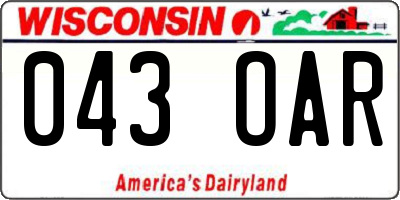 WI license plate 043OAR
