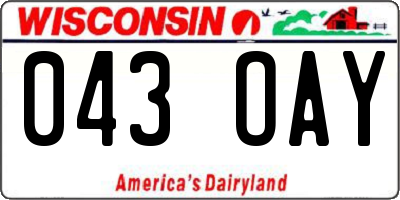 WI license plate 043OAY