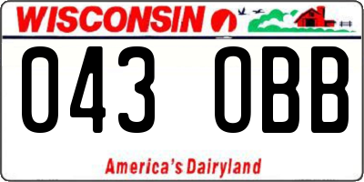 WI license plate 043OBB