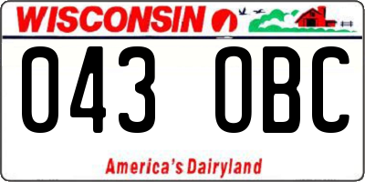 WI license plate 043OBC
