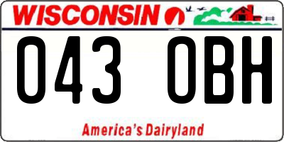WI license plate 043OBH