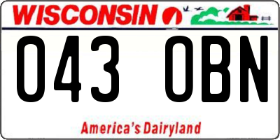 WI license plate 043OBN