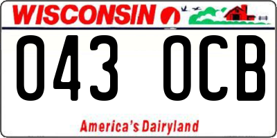 WI license plate 043OCB