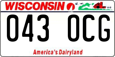 WI license plate 043OCG