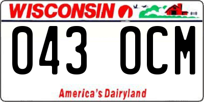 WI license plate 043OCM