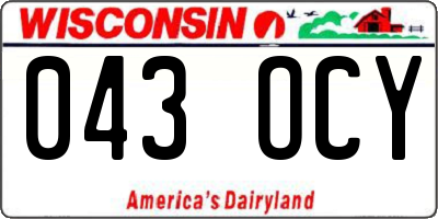 WI license plate 043OCY