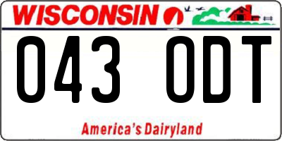 WI license plate 043ODT
