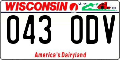 WI license plate 043ODV