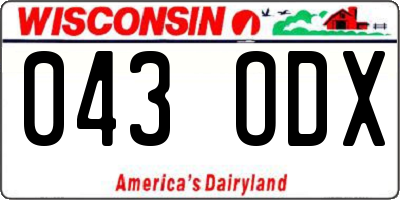 WI license plate 043ODX