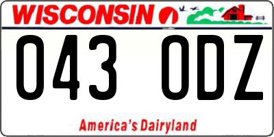 WI license plate 043ODZ